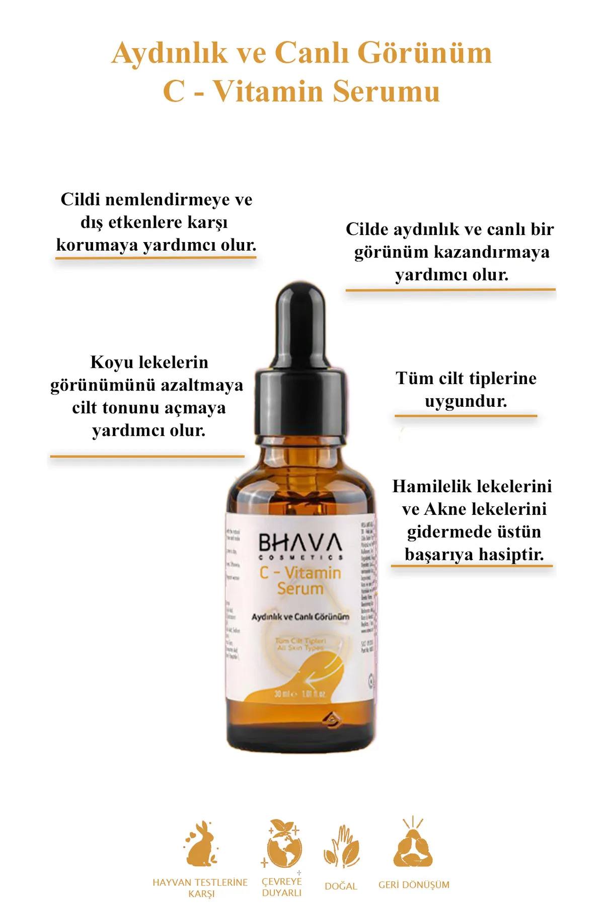 Renk Tonu Eşitleyici Aydınlatıcı Yoğun Nemlendirici C Vitamini Serum 30 ml